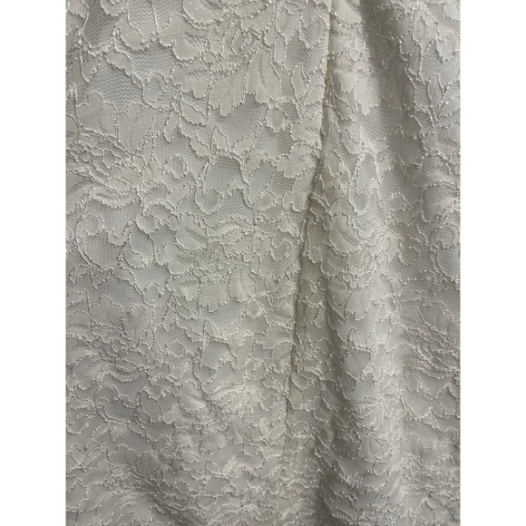 David's Bridal Babydoll Halter White Sequin Dress Sz 14 Lace Dainty Wedding Prom - Picture 10 of 16